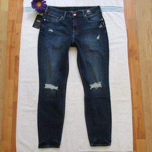 New SILVER Jeans Size 34 High Rise Skinny Distressed Denim Avery